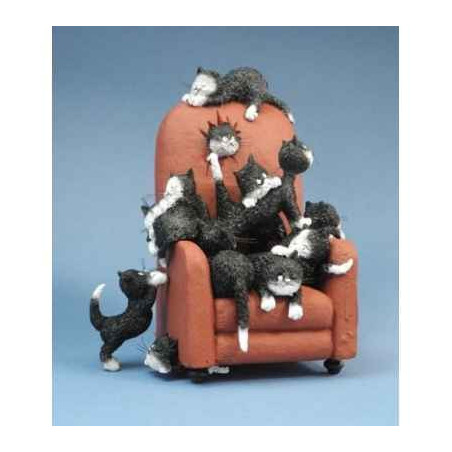 Animaux-Bois-Animaux-Bronzes.com propose Chat garde-moi une place Dubout -DUB68