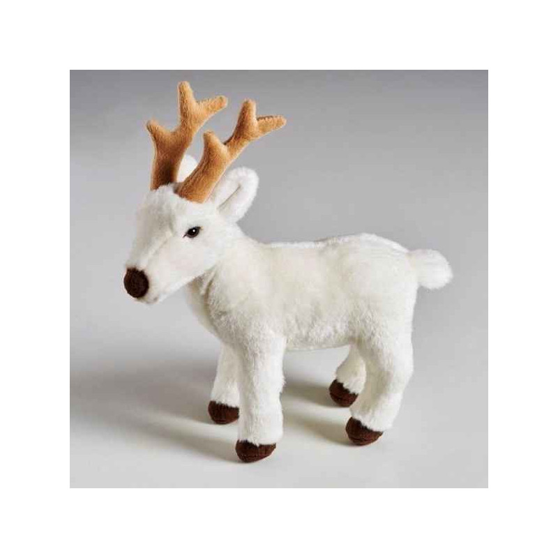 Animaux de la ferme Cerf blanc 21 cml peluche animalière -1719