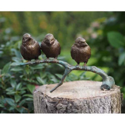 3 moineaux sur branche Thermobrass -AN0399BR-B