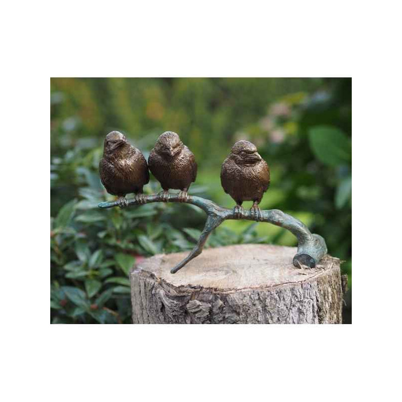 3 moineaux sur branche Thermobrass -AN0399BR-B