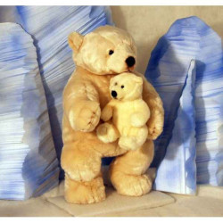 Décoration animaux Automate décors de Noël Maman Ours Polaire et son bébé ours polaire petit modèle -OU3A