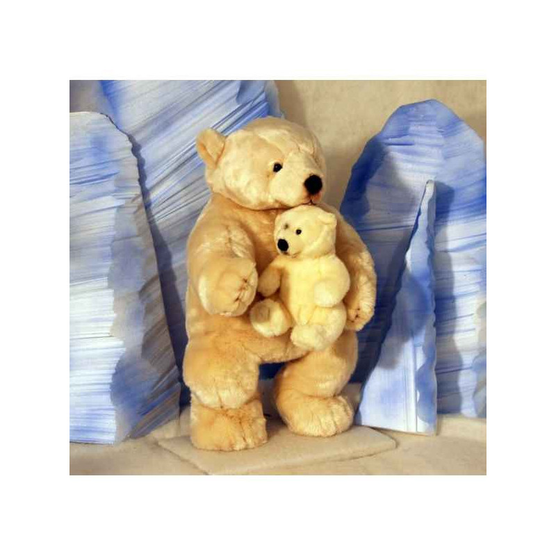 Décoration animaux Automate décors de Noël Maman Ours Polaire et son bébé ours polaire petit modèle -OU3A