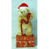 Décoration animaux Automate décors de Noël Ours debout avec bonnet rouge -OU5A