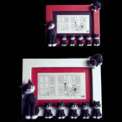 Animaux-Bois-Animaux-Bronzes.com propose Chat Cadre Photo Dubout blanc -DUB39 (2)