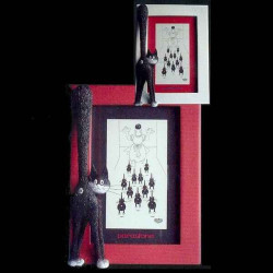 Animaux-Bois-Animaux-Bronzes.com propose Chat Cadre Photo Dubout blanc -DUB37 (2)
