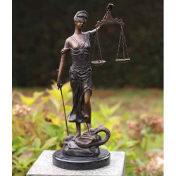 Décoration Statuette bronze personnage Petit femme justice bronze -B54026