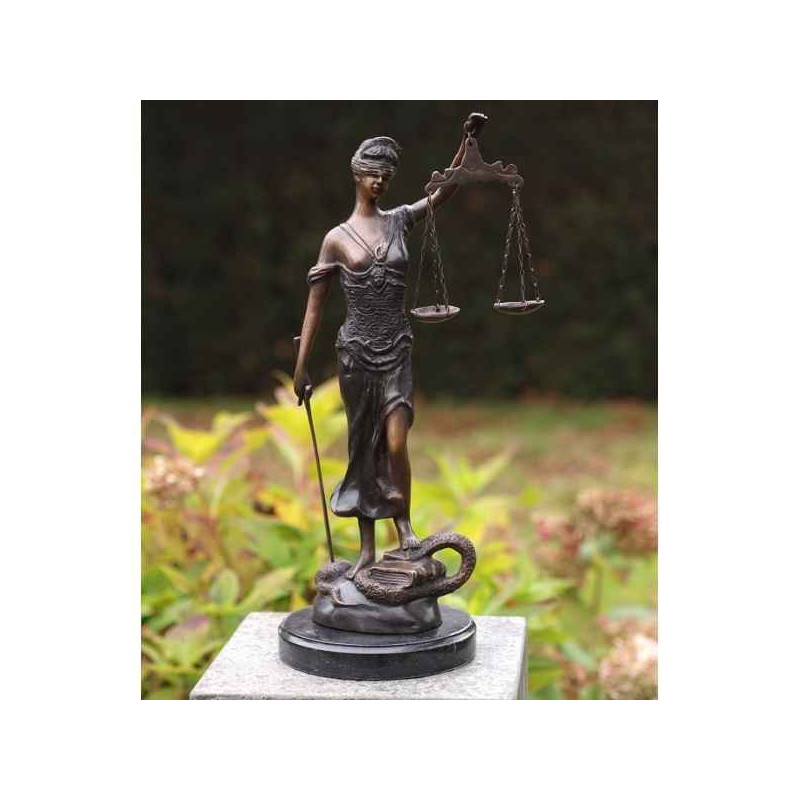 Décoration Statuette bronze personnage Petit femme justice bronze -B54026