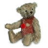 Animaux-Bois-Animaux-Bronzes propose Ours teddy bear vintage beige-rouge 30 cm Hermann -16628 3