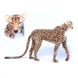 Félin Guépard assis 110cmh/75cml peluche animalière -6544