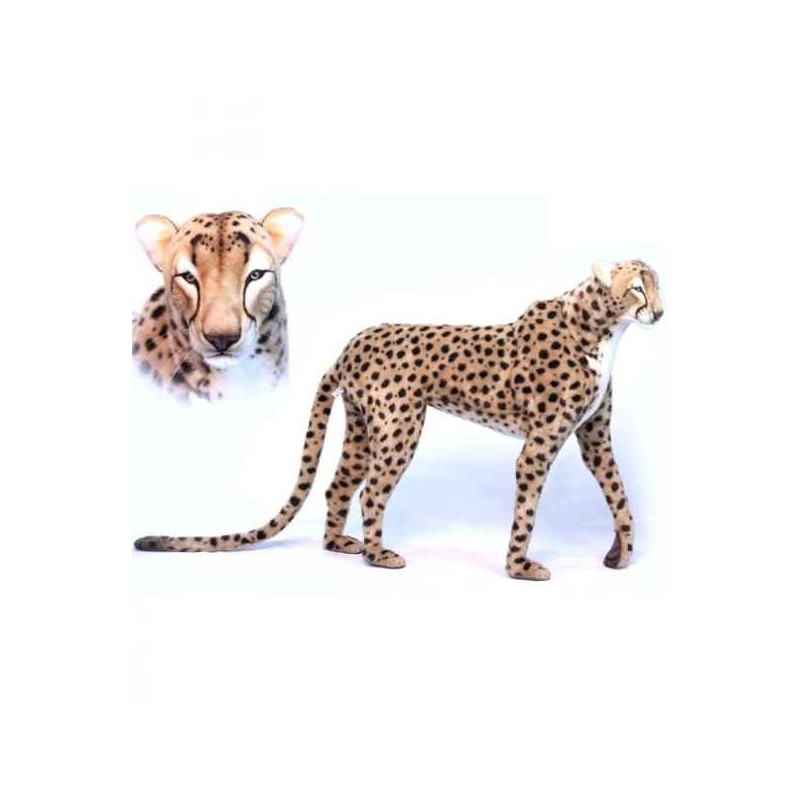 Félin Guépard assis 110cmh/75cml peluche animalière -6544