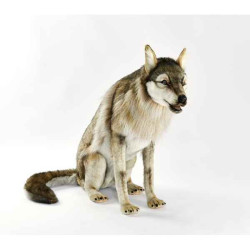 Animaux de la forêt Loup assis 105cml peluche animalière -6738