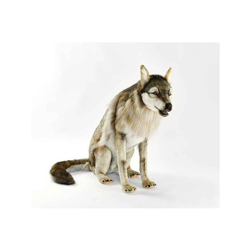 Animaux de la forêt Loup assis 105cml peluche animalière -6738