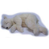 Animaux-Bois-Animaux-Bronzes propose Ours dormeur crème 75cm peluche animalière -5030