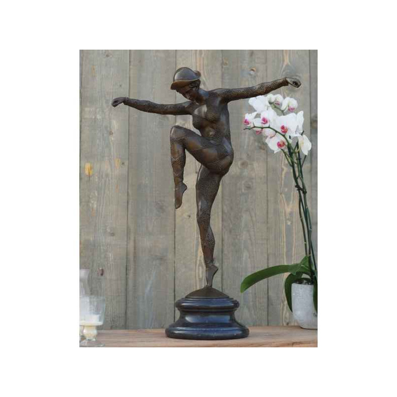 Décoration Statuette bronze personnage Danseuse art deco 69 cm bronze -AN1207BR-B
