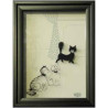 Animaux-Bois-Animaux-Bronzes.com propose Chat Cadre d'ombre mignonette Dubout -DUB206