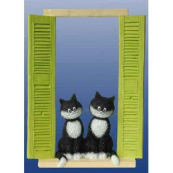 Animaux-Bois-Animaux-Bronzes.com propose Statuette Chat les curieuses Dubout -DUB70 (2)