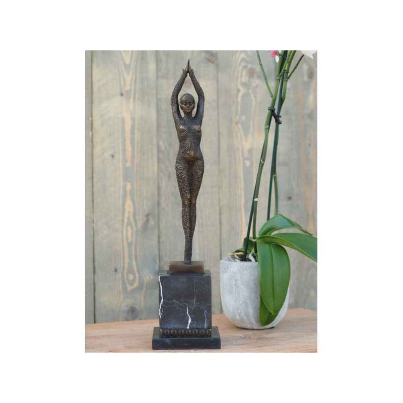 Décoration Statuette bronze personnage Femme art deco 48 cm bronze -AN1209BR-B