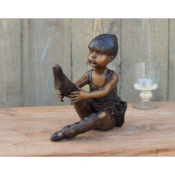 Décoration Statuette bronze personnage Ballerine assise bronze -AN1163BR-B