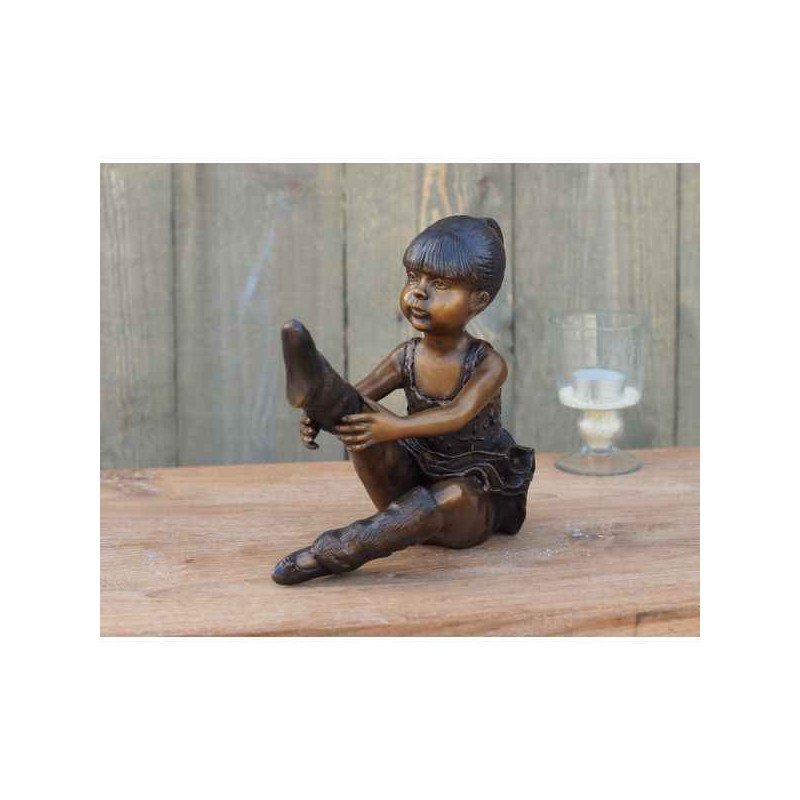 Décoration Statuette bronze personnage Ballerine assise bronze -AN1163BR-B