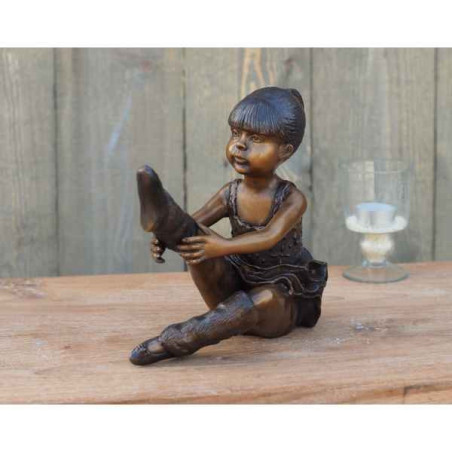 Décoration Statuette bronze personnage Ballerine assise bronze -AN1163BR-B