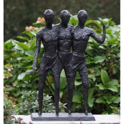 Décoration Statuette bronze personnage 3 hommes modern bronze -B1189