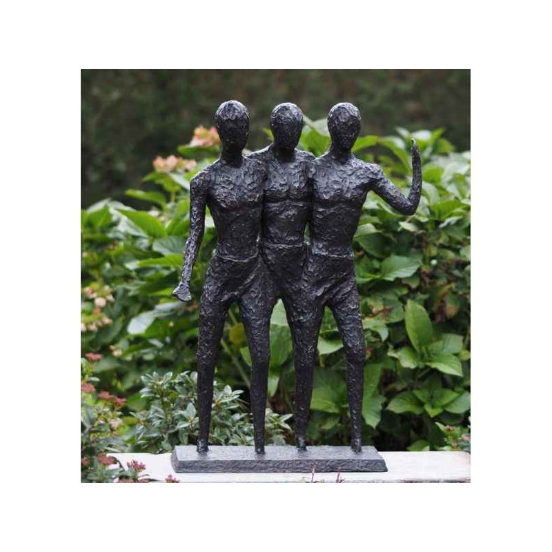 Décoration Statuette bronze personnage 3 hommes modern bronze -B1189