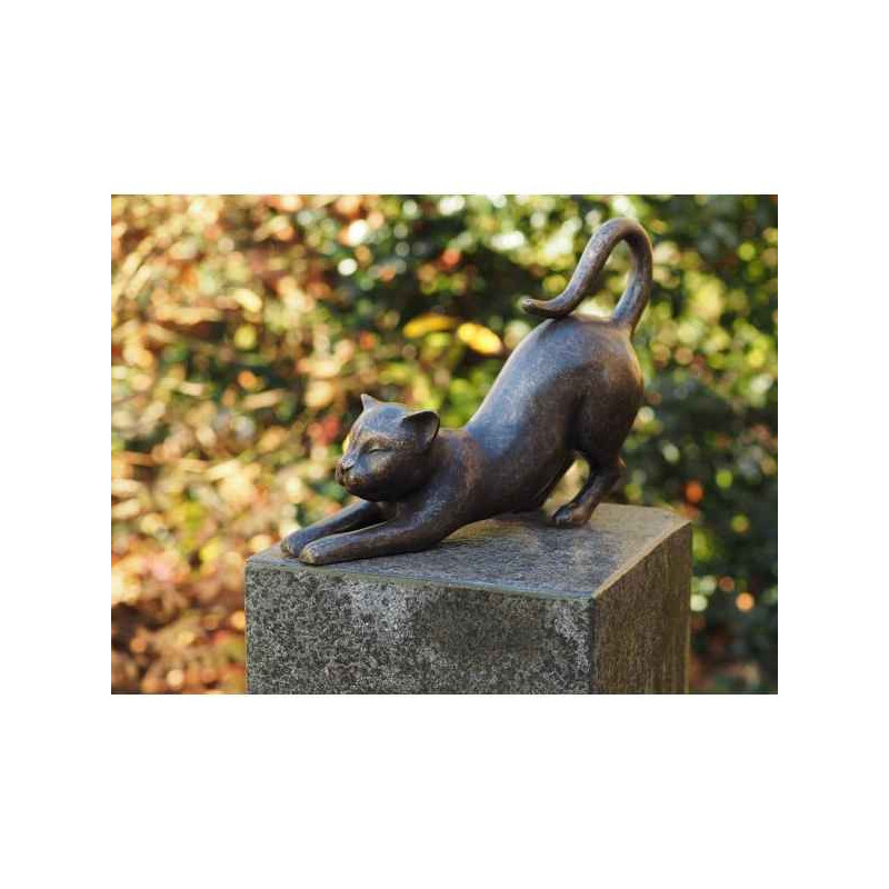 Chat avec les pattes avant étirés Thermobrass -AN1675BR-BI-N
