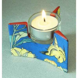 Photophore art canary & peony de hokusai 3dMouseion -TT05HOK