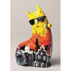 Animaux-Bois-Animaux-Bronzes.com propose Bruno, big city Chat jaune de selwyn senatori -ST00614