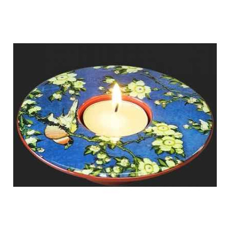 Photophore art bullfinch and blossoms de hokusai 3dMouseion -TP04HOK