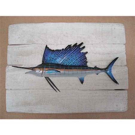 Animaux-Bois-Animaux-Bronzes propose Décors poisson des tropiques Espadon voilier -CADR35