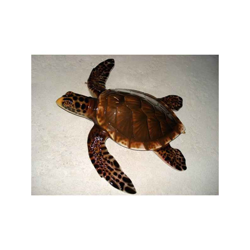 Grande sculpture relief Cap Vert Tortue marine  -GSR006