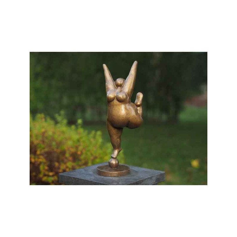 Statue en bronze grosse femme belle fleur thermobrass  -an2344br -hp