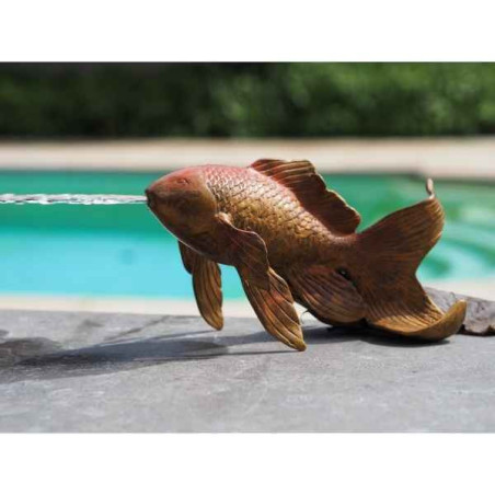 Statue en bronze poisson rouge fontaine thermobrass  -an2242brw -hp -f