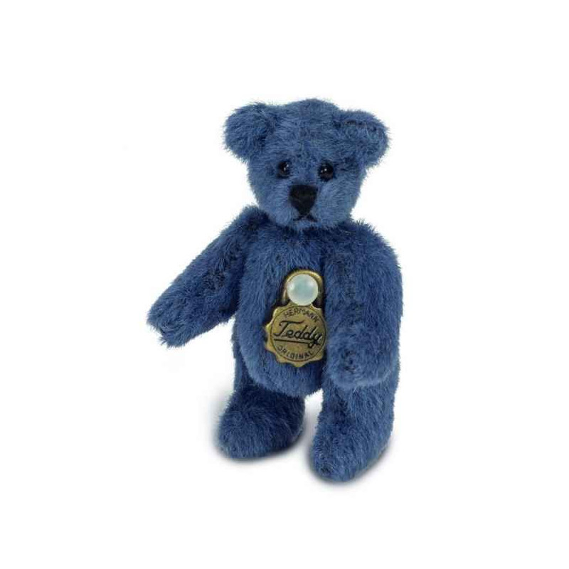 Animaux-Bois-Animaux-Bronzes propose Mini peluche de collection ours teddy bleu 4 cm Hermann -15446 4