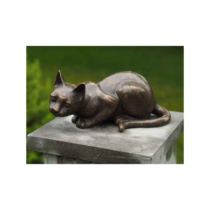 Statue en bronze chat couché thermobrass -an6097br-bi
