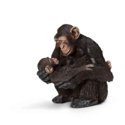 Animaux de la forêt Chimpanzé femelle avec bébé chimpanzé schleich -14679