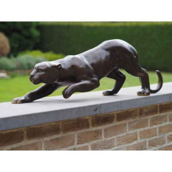 Statue en bronze guepard 90 cm thermobrass -an2063br-b
