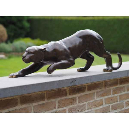 Statue en bronze guepard 90 cm thermobrass -an2063br-b