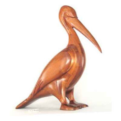 Décoration OiseauxLa pélican à terre en résineux 75 cm Lasterne -OPE075 Artisan Français - art animalier bois
