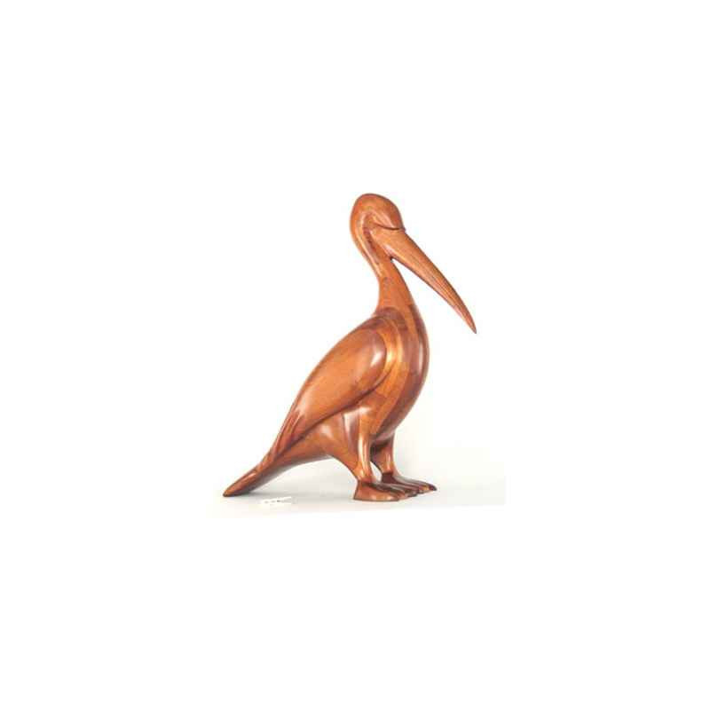 Décoration OiseauxLa pélican à terre en résineux 75 cm Lasterne -OPE075 Artisan Français - art animalier bois