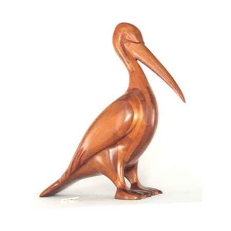 Décoration OiseauxLa pélican à terre en résineux 75 cm Lasterne -OPE075 Artisan Français - art animalier bois