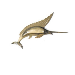 Animaux-Bois-Animaux-Bronzes propose Le saut de l'espadon en résineux 70 cm Lasterne -BES070
