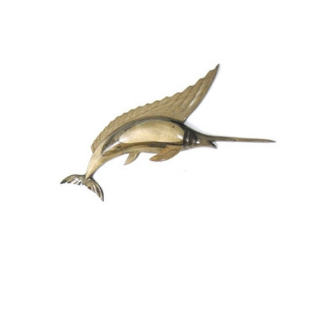 Animaux-Bois-Animaux-Bronzes propose Le saut de l'espadon en résineux 70 cm Lasterne -BES070