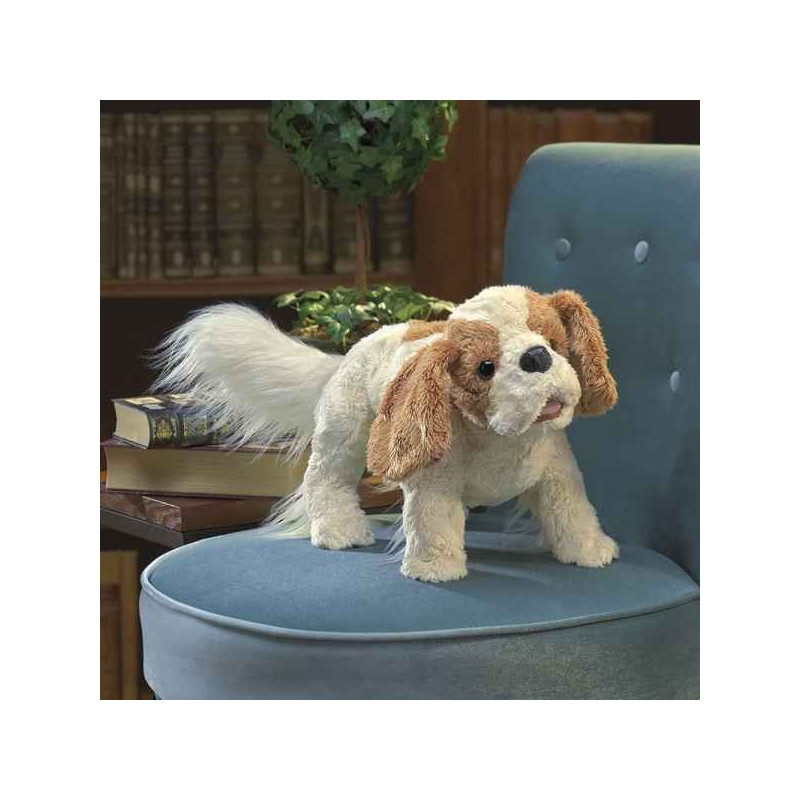 Animaux-Bois-Animaux-Bronzes propose Chien cavalier king charles marionnette 