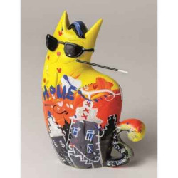 Animaux-Bois-Animaux-Bronzes.com propose Zatti, big city Chat jaune de selwyn senatori -ST00613