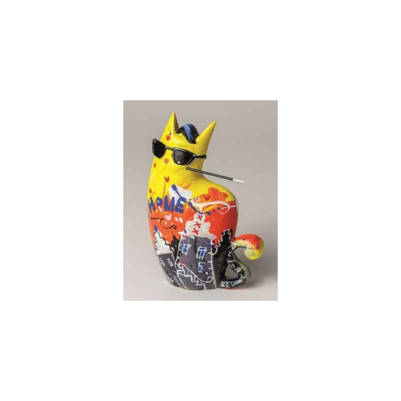 Animaux-Bois-Animaux-Bronzes.com propose Zatti, big city Chat jaune de selwyn senatori -ST00613