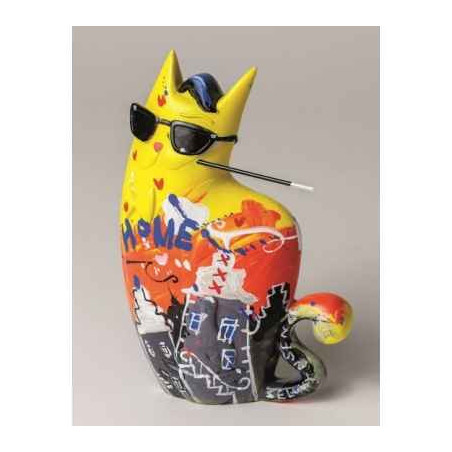 Animaux-Bois-Animaux-Bronzes.com propose Zatti, big city Chat jaune de selwyn senatori -ST00613