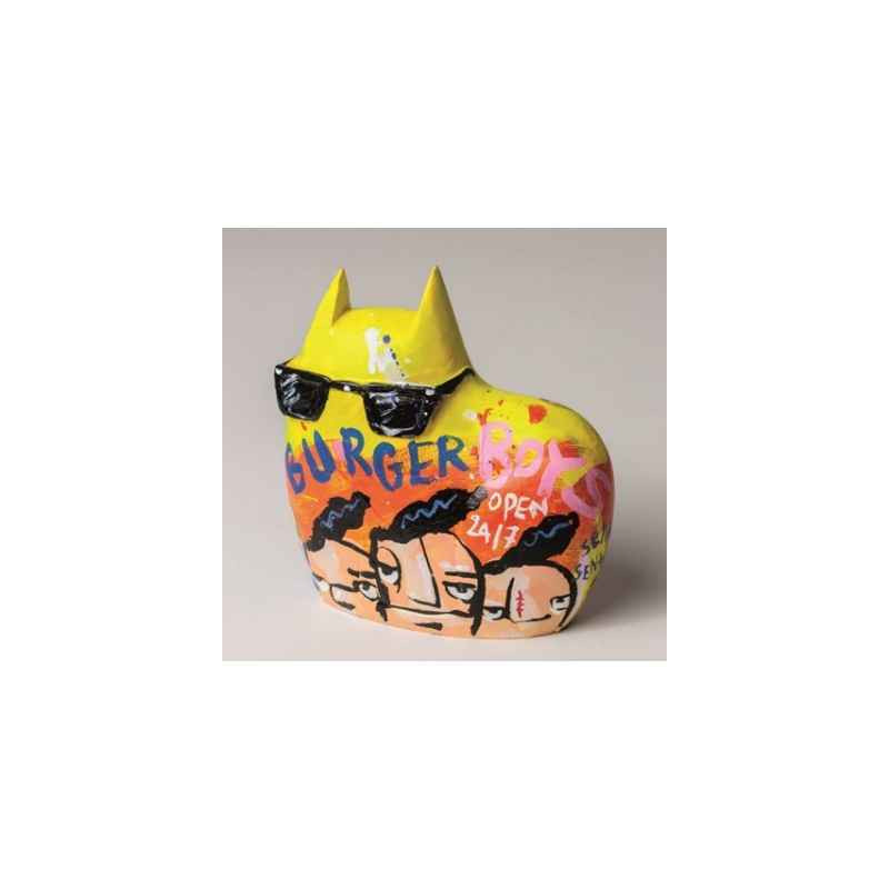 Animaux-Bois-Animaux-Bronzes.com propose Nino, big city Chat jaune de selwyn senatori -ST00615