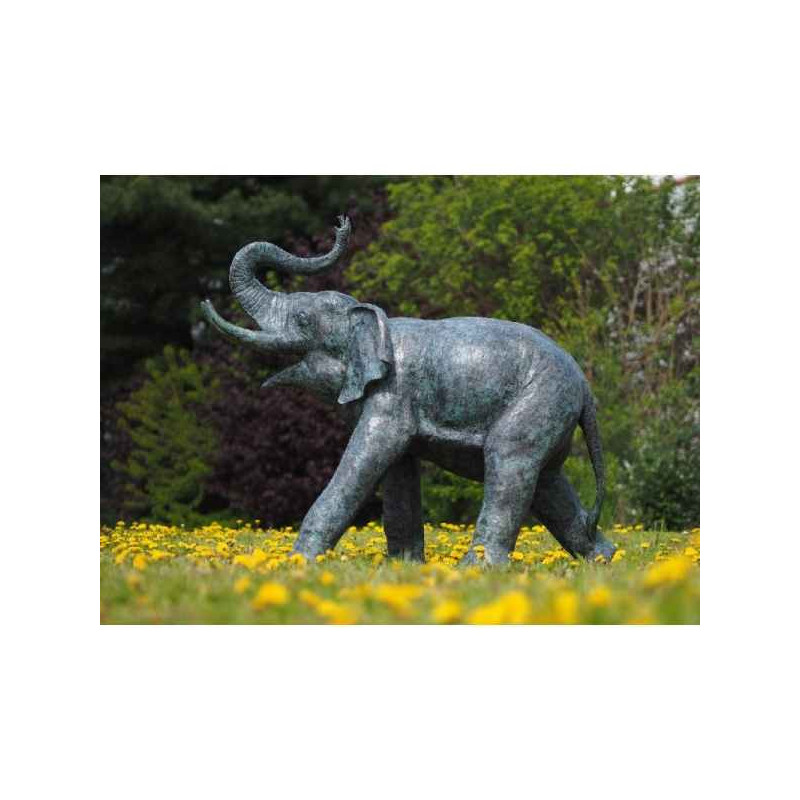 Sculpture elephant en bronze thermobrass -b74235